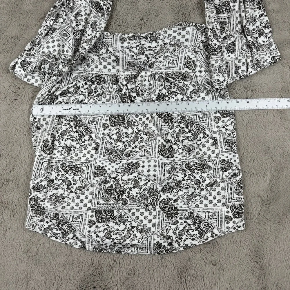 Lucky Brand Paisley Print Peasant Top‎ Tunic Blouse with Tassels Size M - Picture 2 of 7